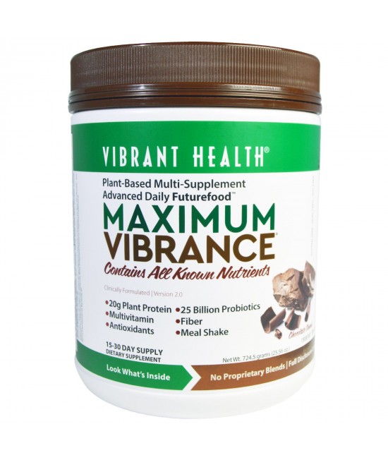 Vibrant Health, Maximum Vibrance, Version 2.0, Chocolate Chunk, 1.6 Lbs (724.5 G)